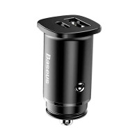 Автомобильное зарядное устройство Car Charger | 30W | 1U | 1C — Baseus (CCALL-AS01) Square metal — CCALL-AS01 черный