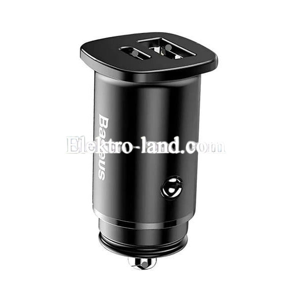 Автомобильное зарядное устройство Car Charger | 30W | 1U | 1C — Baseus (CCALL-AS01) Square metal — CCALL-AS01 черный