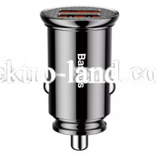 Автомобильное зарядное устройство Car Charger | 30W | 2U — Baseus (CCALL-YD01) Circular Plastic A+A Dual QC3.0 Quick черный
