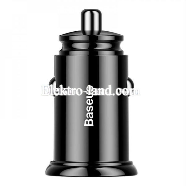 Автомобильное зарядное устройство Car Charger | 30W | 2U — Baseus (CCALL-YD01) Circular Plastic A+A Dual QC3.0 Quick черный
