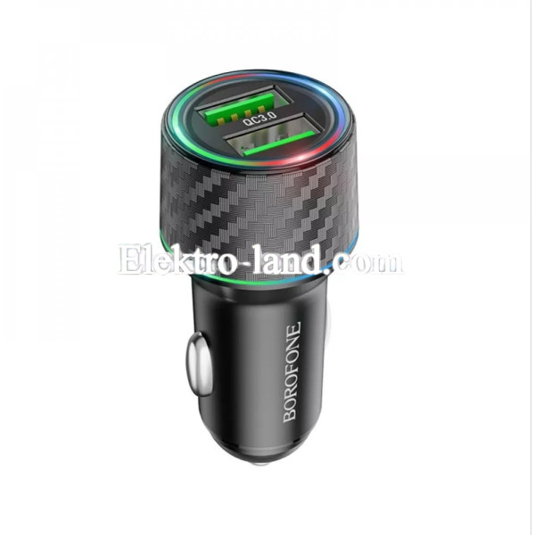 Автомобильное зарядное устройство Car Charger | 36W | 2 QC3.0 — Borofone BZ21A черный