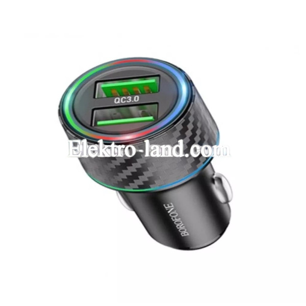 Автомобильное зарядное устройство Car Charger | 36W | 2 QC3.0 — Borofone BZ21A черный
