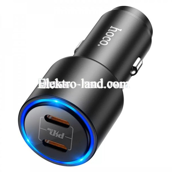 Автомобильное зарядное устройство Car Charger | 40W | 2 PD — Hoco NZ3 черный