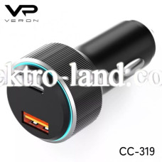Автомобильное зарядное устройство Car Charger | 48W | PD | QC3.0 — Veron CC-319 черный