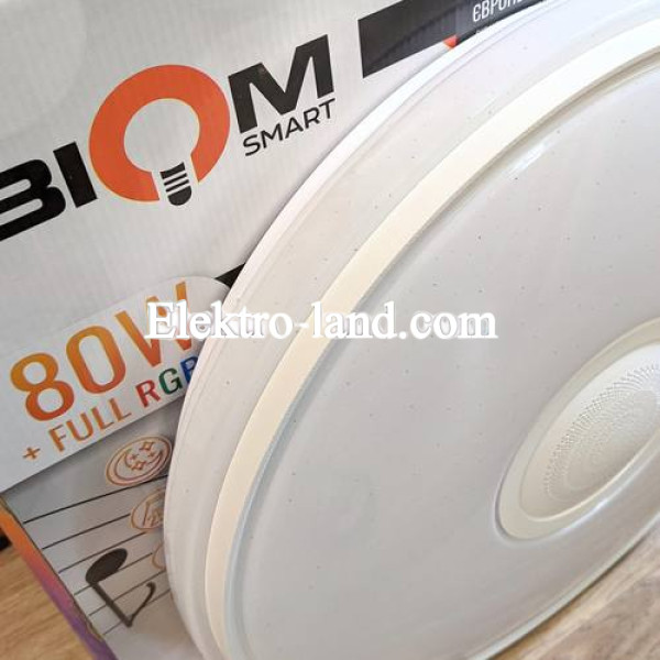 Светильник светодиодный Biom Smart 80W SML-R28-80-M-FRGB 3000-6000K+FULL RGB с д/у музыкальный BT APP 21027
