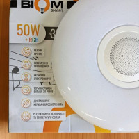 Светильник светодиодный Biom SMART SML-R26-50-M-RGB 3000-6000K+ RGB 50Вт с д/у музыкальный BT APP