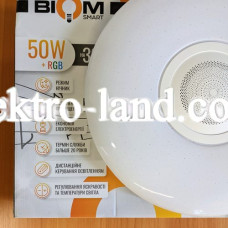 Светильник светодиодный Biom SMART SML-R26-50-M-RGB 3000-6000K+ RGB 50Вт с д/у музыкальный BT APP
