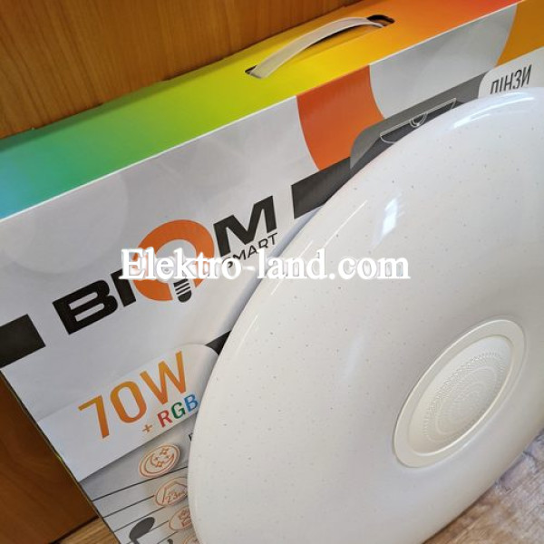 Светильник светодиодный Biom SMART SML-R26-70-M-RGB 3000-6000K+ RGB 70Вт с д/у музыкальный BT APP
