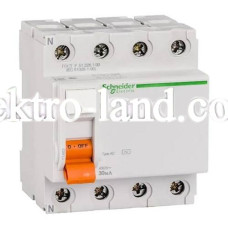 Устройство защитного отключения (УЗО) ВД63 Домовой 4П 25A 30мA Schneider Electric