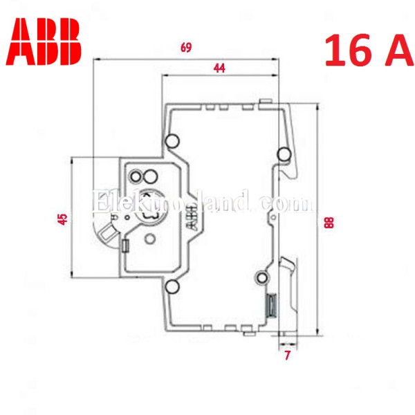 Автоматический выключатель 2Р 16А тип C, ABB basic M 