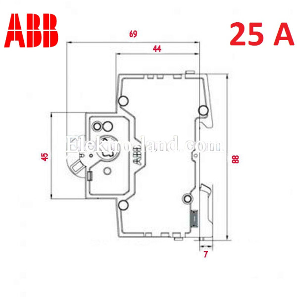 Автоматический выключатель 2Р 25А тип C, ABB basic M 