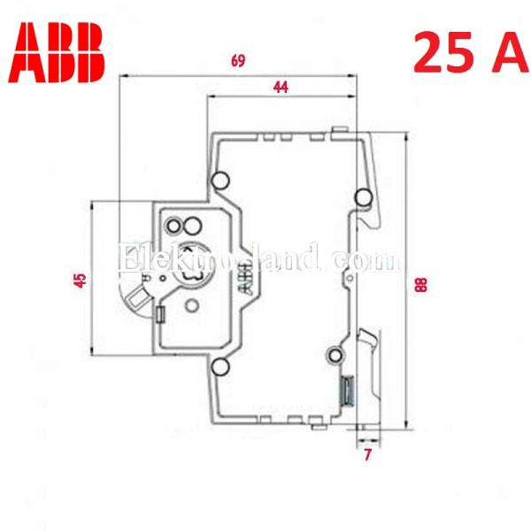 Автоматический выключатель 1Р 25А тип C, ABB basic M 