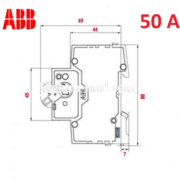Автоматический выключатель 1Р 50А тип C, ABB basic M 