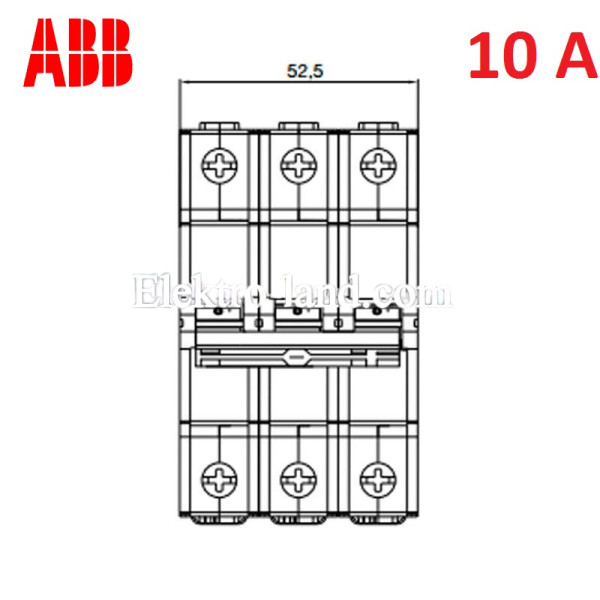 Автоматический выключатель 3Р 10А тип C, ABB basic M 