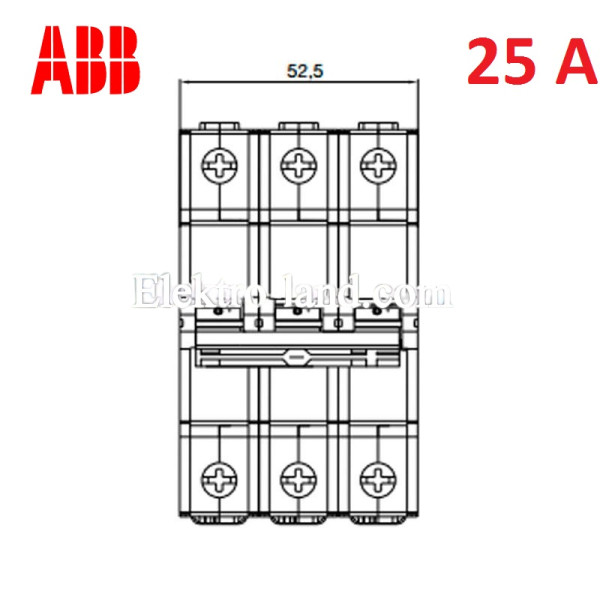 Автоматический выключатель 3Р 25А тип C, ABB basic M 