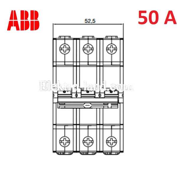Автоматический выключатель 3Р  50А тип C, ABB basic M 