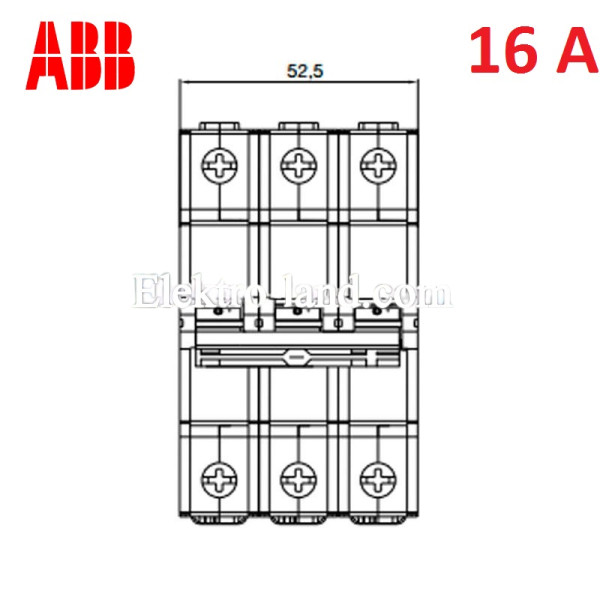 Автоматический выключатель 3Р 16А тип C, ABB basic M 