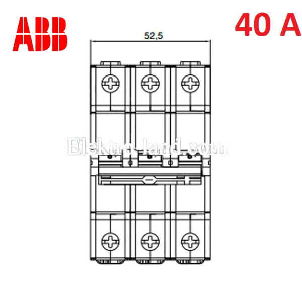 Автоматический выключатель 3Р 40А тип C, ABB basic M 