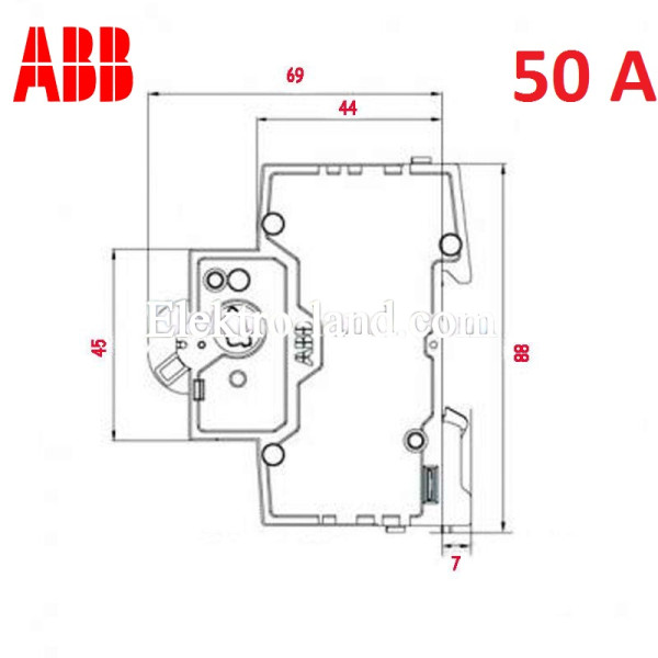 Автоматический выключатель 2Р 50А тип C, ABB basic M 