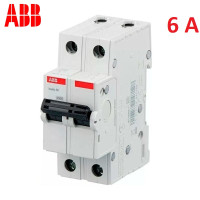Автоматический выключатель 2Р 6А тип C, ABB basic M 