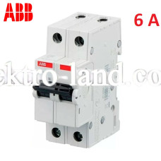 Автоматический выключатель 2Р 6А тип C, ABB basic M 