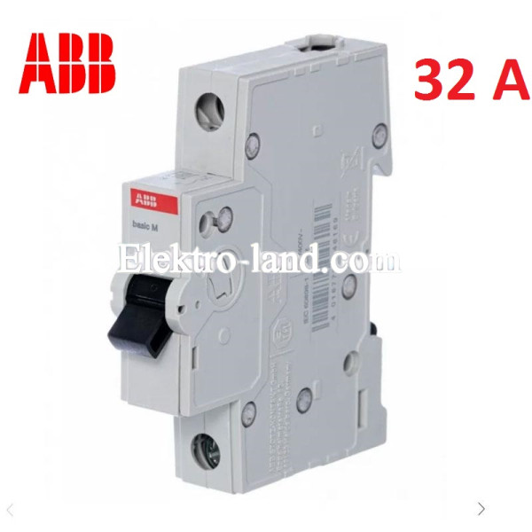 Автоматический выключатель 1Р 32А тип C, ABB basic M 