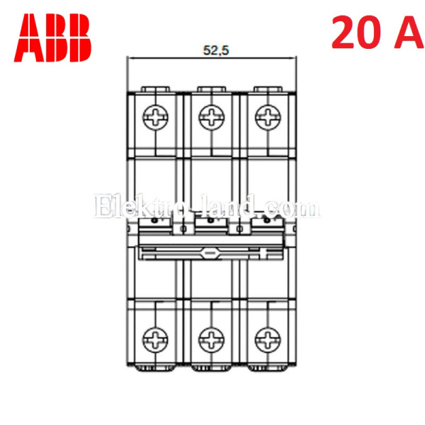 Автоматический выключатель 3Р 20А тип C, ABB basic M 