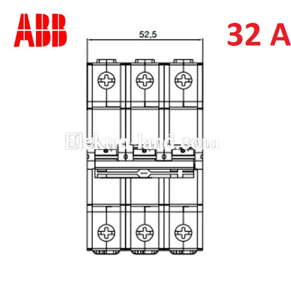 Автоматический выключатель 3Р 32А тип C, ABB basic M 