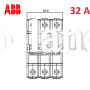 Автоматический выключатель 3Р 32А тип C, ABB basic M 