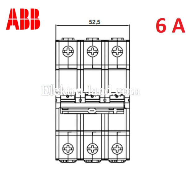 Автоматический выключатель 3Р 6А тип C, ABB basic M 