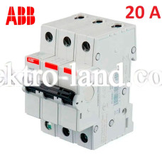 Автоматический выключатель 3Р 20А тип C, ABB basic M 