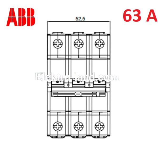 Автоматический выключатель 3Р  63А тип C, ABB basic M 