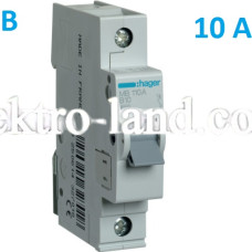Автоматический выключатель Hager MB110A. Ін=10А, 1P, характеристика B 