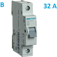 Автоматический выключатель Hager MB132A. Ін=32А, 1P, характеристика B 