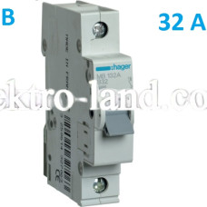 Автоматический выключатель Hager MB132A. Ін=32А, 1P, характеристика B 