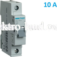 Автоматический выключатель Hager MC110A. Ін=10А, 1P, характеристика C 