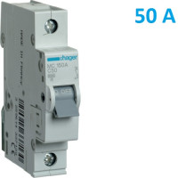 Автоматический выключатель Hager MC150A. Ін=50А, 1P, характеристика C 