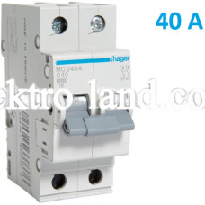 Автоматический выключатель Hager MC240A. Ін=40А, 2P, характеристика C 
