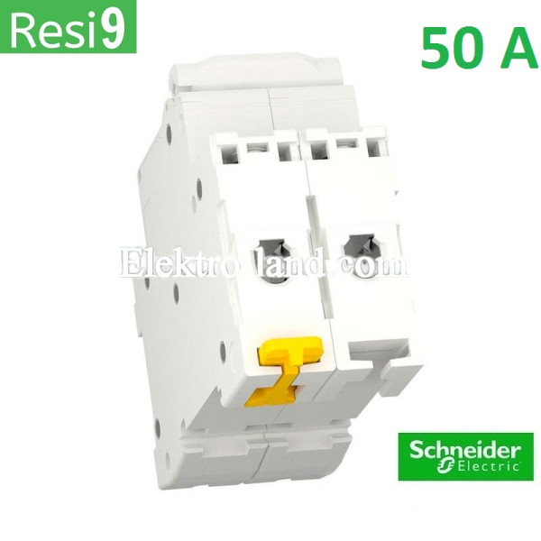 Автоматический выключатель 2Р 50А, C, 6кА, Schneider Electric RESI9 (R9F12250)