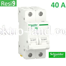 Автоматический выключатель 2Р 40А, C, 6кА, Schneider Electric RESI9 (R9F12240)