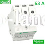 Автоматический выключатель 3Р 63А, C, 6кА, Schneider Electric RESI9 (R9F12363)