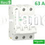 Автоматический выключатель 3Р 63А, C, 6кА, Schneider Electric RESI9 (R9F12363)