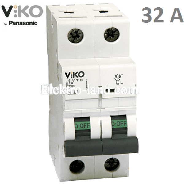 Автоматический выключатель (2p, 32А) Viko 4VTB-2C32