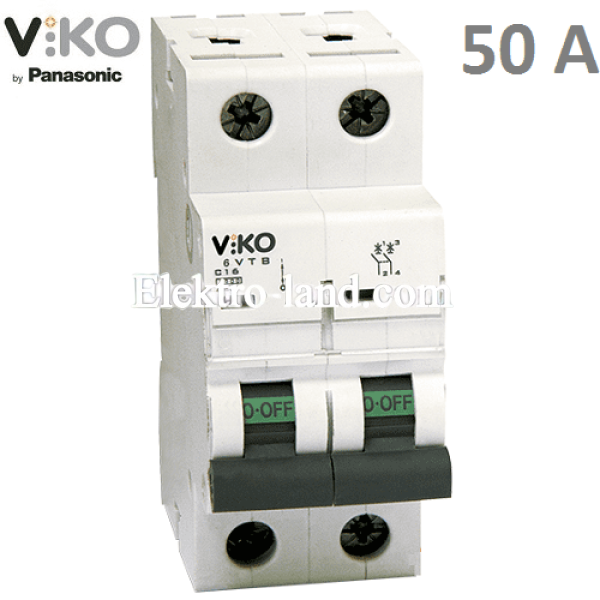 Автоматический выключатель (2p, 50А) Viko 4VTB-2C50