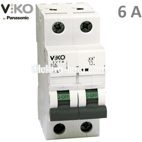 Автоматический выключатель (2p, 6А) Viko 4VTB-2C06
