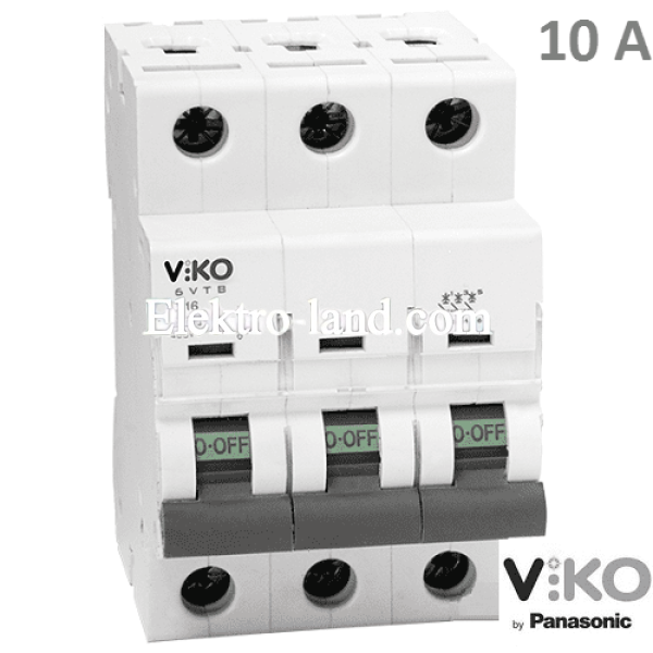Автоматический выключатель (3p, 10А) Viko 4VTB-3C10