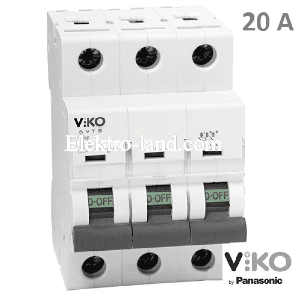 Автоматический выключатель (3p, 20А) Viko 4VTB-3C20