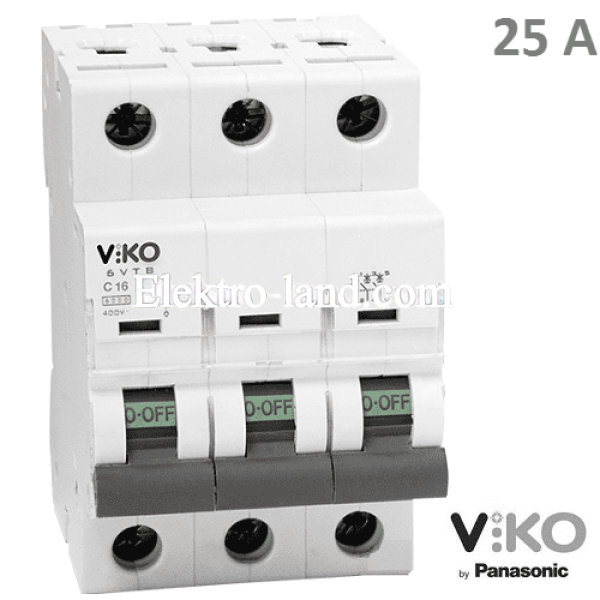 Автоматический выключатель (3p, 25А) Viko 4VTB-3C25