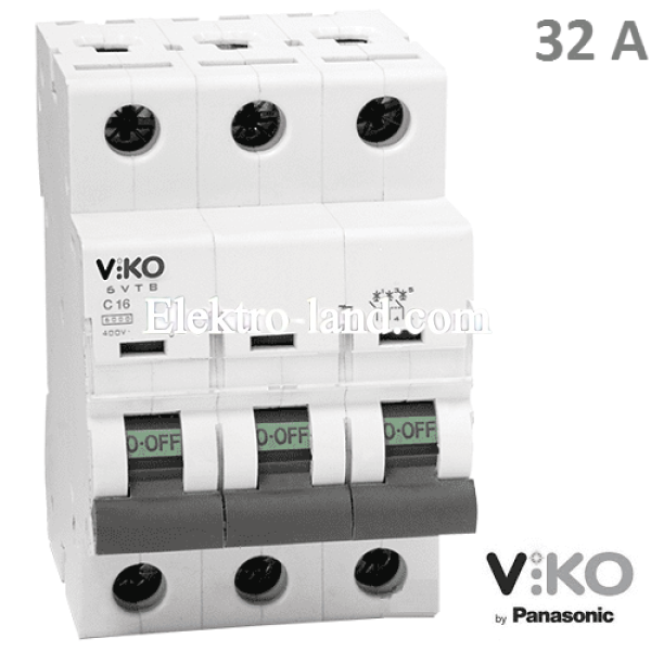 Автоматический выключатель (3p, 32А) Viko 4VTB-3C32
