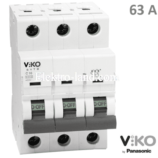 Автоматический выключатель (3p, 63А) Viko 4VTB-3C63